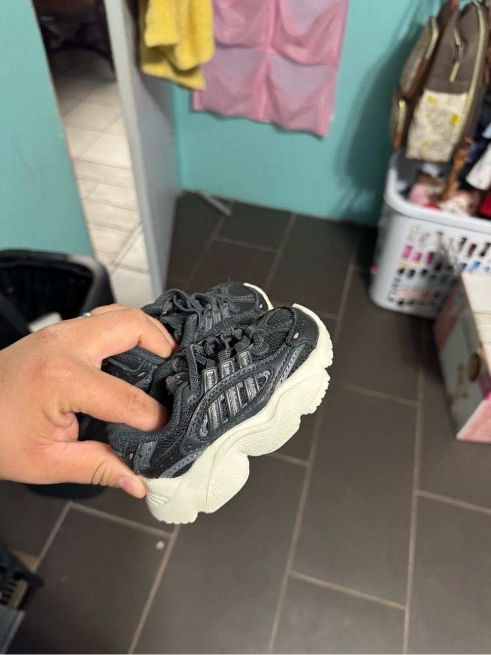 adidas Kids Black and White Chunky Sneakers